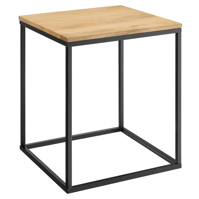 Square Wood and Metal Side Table – Mango Wood 16 Inch - End & Side Tables available at Alpine Outlets in Denver