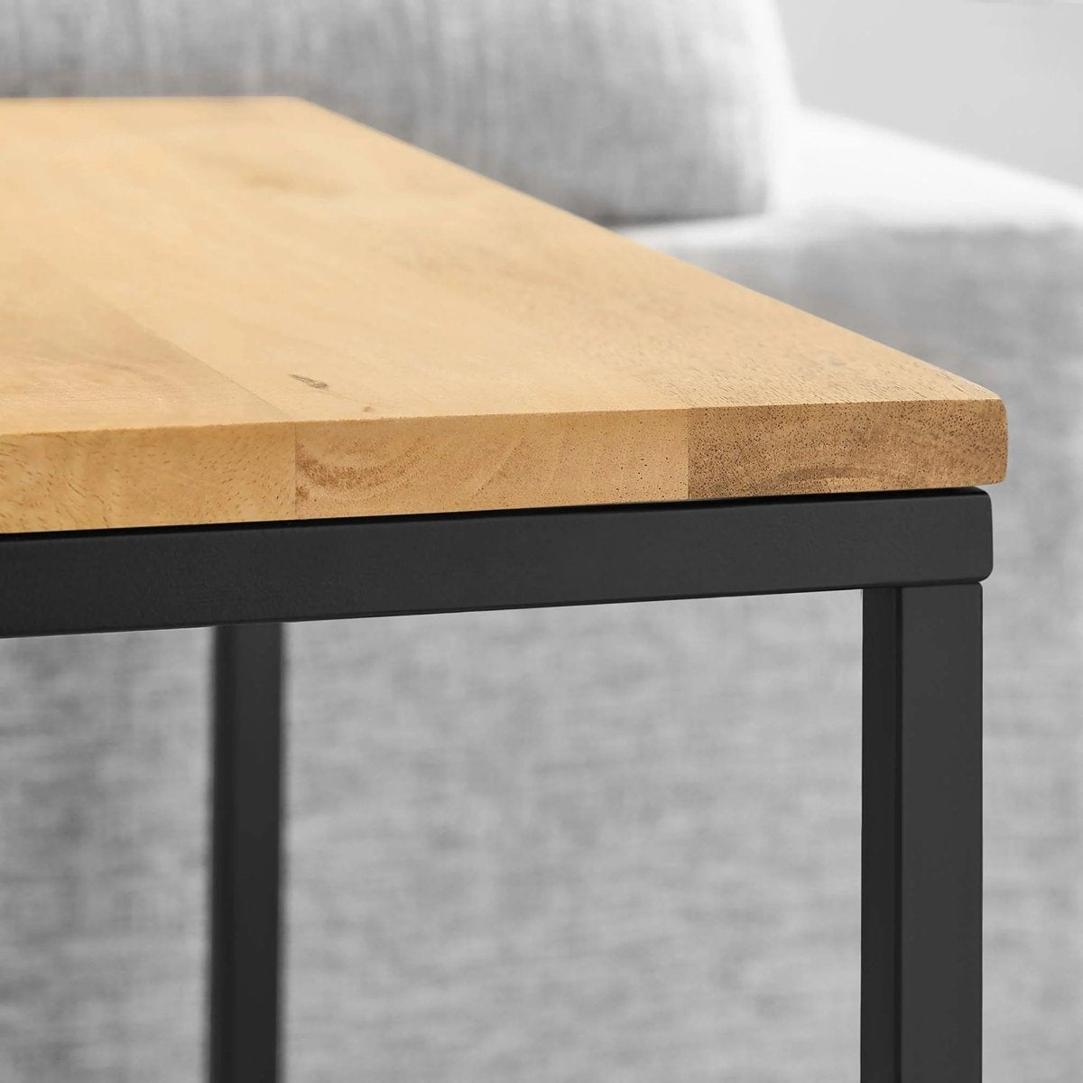 Square Wood and Metal Side Table – Mango Wood 16 Inch - End & Side Tables available at Alpine Outlets in Denver