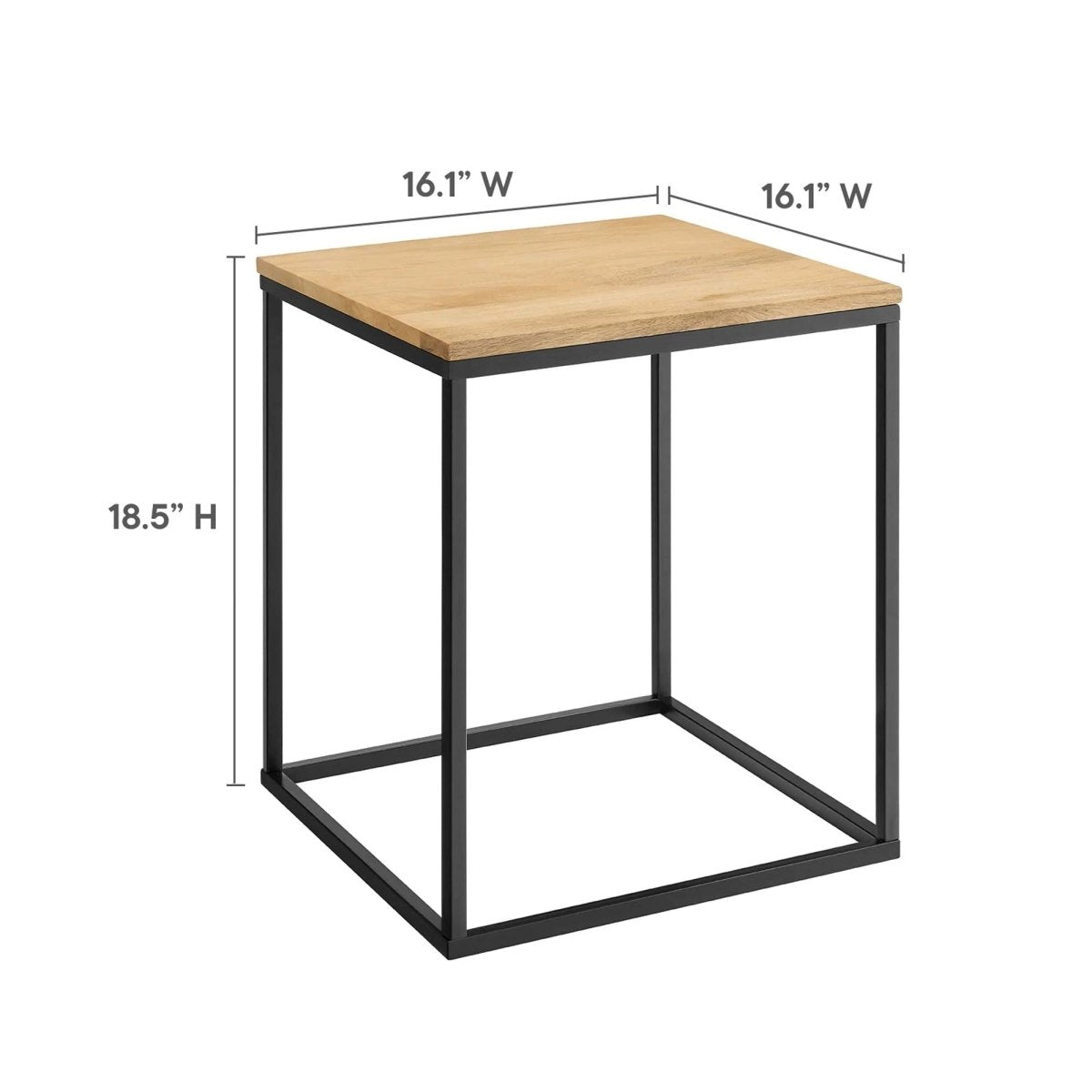 Square Wood and Metal Side Table – Mango Wood 16 Inch - End & Side Tables available at Alpine Outlets in Denver