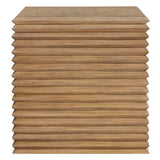 Square Wood Side Table Stacked Design – Oak 24 Inch - End & Side Tables available at Alpine Outlets in Denver