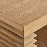 Square Wood Side Table Stacked Design – Oak 24 Inch - End & Side Tables available at Alpine Outlets in Denver