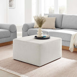 Square Woven Fabric Ottoman – Heathered Upholstered 28 Inch - Ottomans available at Alpine Outlets in Denver