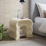 Squiggle Faux Stone Side Table with Acrylic Shelf – 19 Inch - End & Side Tables available at Alpine Outlets in Denver