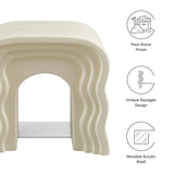 Squiggle Faux Stone Side Table with Acrylic Shelf – 19 Inch - End & Side Tables available at Alpine Outlets in Denver