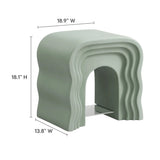 Squiggle Faux Stone Side Table with Acrylic Shelf – 19 Inch - End & Side Tables available at Alpine Outlets in Denver