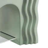 Squiggle Faux Stone Side Table with Acrylic Shelf – 19 Inch - End & Side Tables available at Alpine Outlets in Denver