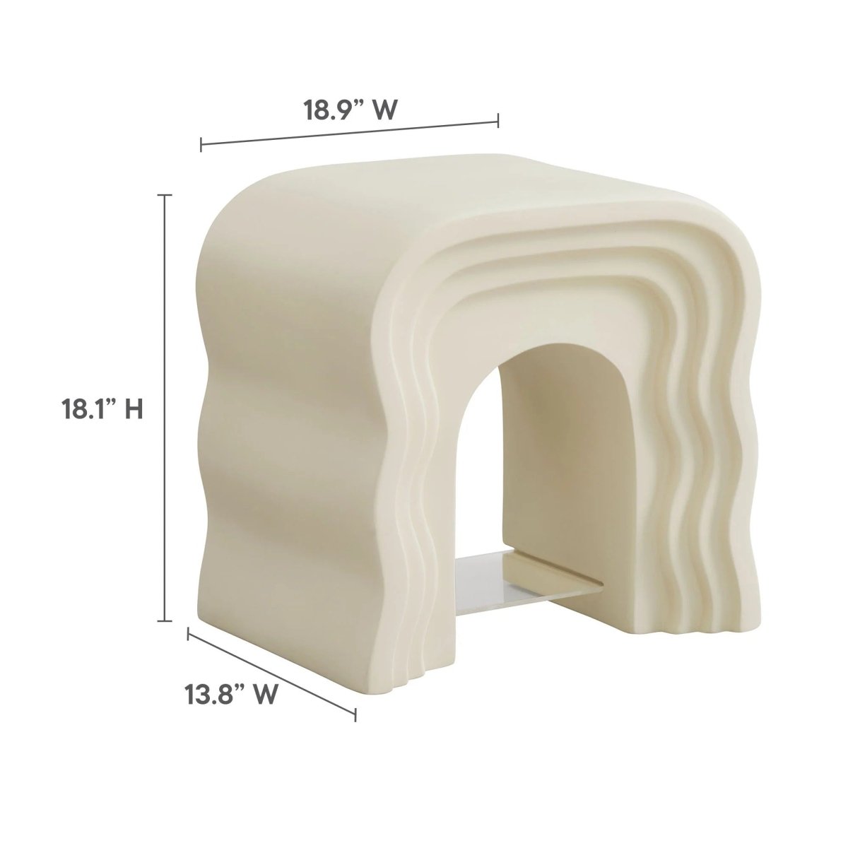 Squiggle Faux Stone Side Table with Acrylic Shelf – 19 Inch - End & Side Tables available at Alpine Outlets in Denver