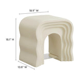 Squiggle Faux Stone Side Table with Acrylic Shelf – 19 Inch - End & Side Tables available at Alpine Outlets in Denver