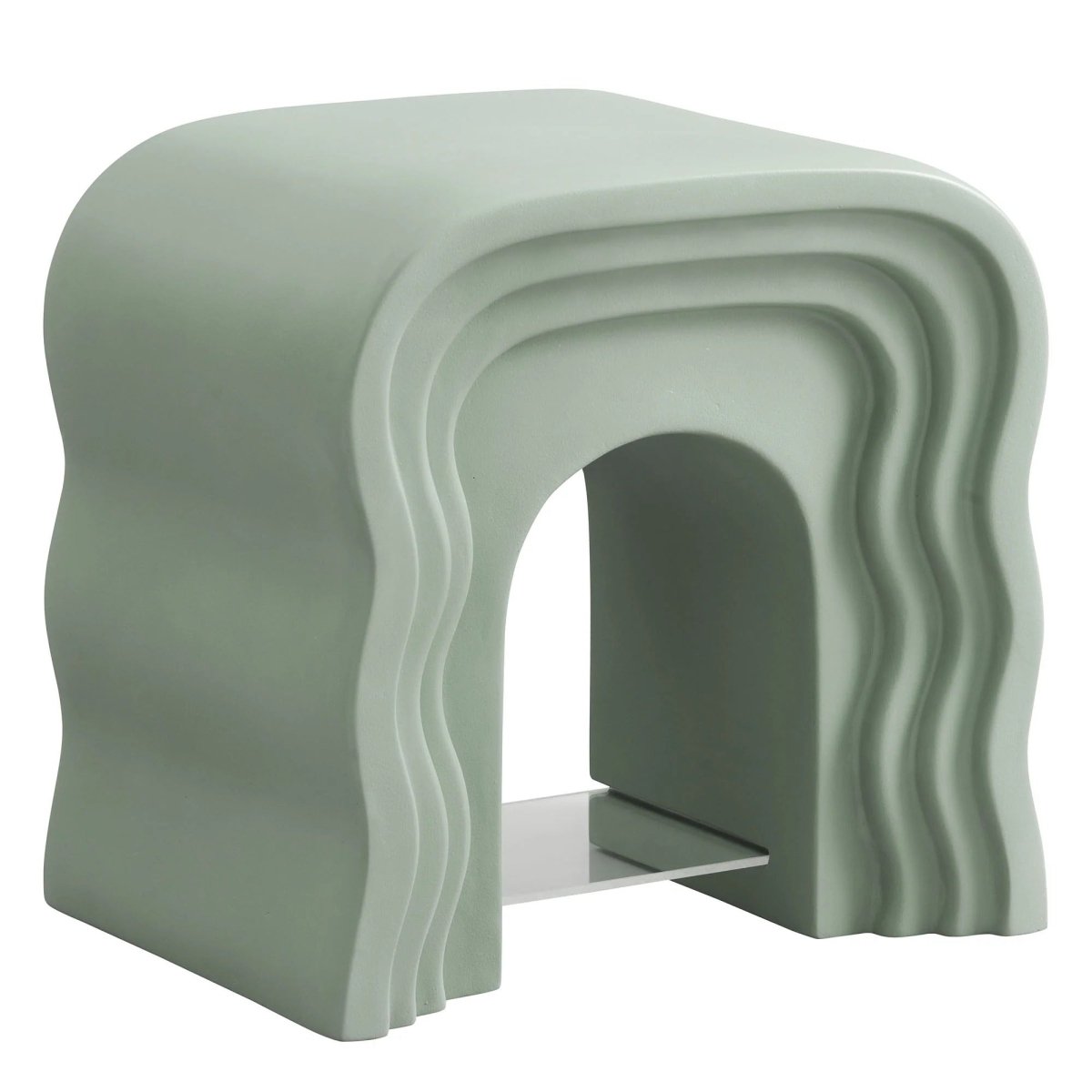 Squiggle Faux Stone Side Table with Acrylic Shelf – 19 Inch - End & Side Tables available at Alpine Outlets in Denver