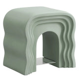 Squiggle Faux Stone Side Table with Acrylic Shelf – 19 Inch - End & Side Tables available at Alpine Outlets in Denver