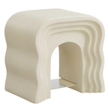 Squiggle Faux Stone Side Table with Acrylic Shelf – 19 Inch - End & Side Tables available at Alpine Outlets in Denver