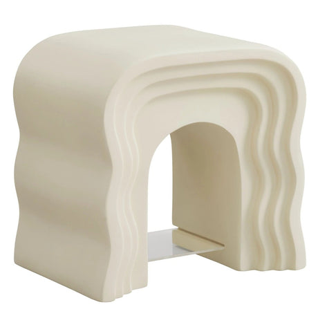 Squiggle Faux Stone Side Table with Acrylic Shelf – 19 Inch - End & Side Tables available at Alpine Outlets in Denver