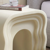 Squiggle Faux Stone Side Table with Acrylic Shelf – 19 Inch - End & Side Tables available at Alpine Outlets in Denver