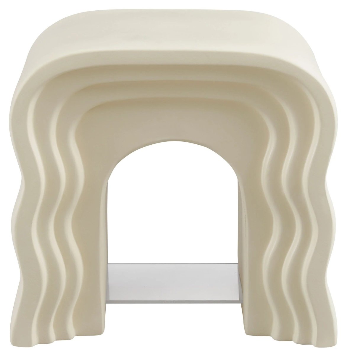 Squiggle Faux Stone Side Table with Acrylic Shelf – 19 Inch - End & Side Tables available at Alpine Outlets in Denver