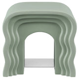 Squiggle Faux Stone Side Table with Acrylic Shelf – 19 Inch - End & Side Tables available at Alpine Outlets in Denver