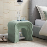 Squiggle Faux Stone Side Table with Acrylic Shelf – 19 Inch - End & Side Tables available at Alpine Outlets in Denver