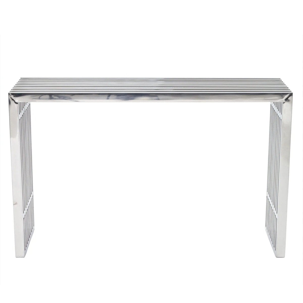 Stainless Steel Console Table – Tubular Frame 47 Inch - Ottomans available at Alpine Outlets in Denver