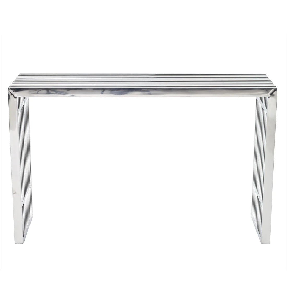 Stainless Steel Console Table – Tubular Frame 47 Inch - Ottomans available at Alpine Outlets in Denver