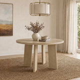 Strouse 47" Round Pedestal Dining Table, Natural Oak - Dining Tables & Bar Tables available at Alpine Outlets in Denver