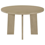 Strouse 47" Round Pedestal Dining Table, Natural Oak - Dining Tables & Bar Tables available at Alpine Outlets in Denver