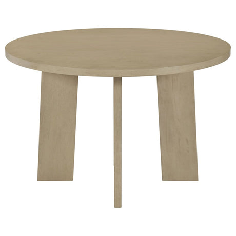 Strouse 47" Round Pedestal Dining Table, Natural Oak - Dining Tables & Bar Tables available at Alpine Outlets in Denver