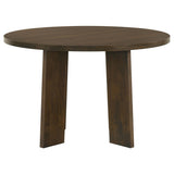 Strouse 47" Round Walnut Veneer Pedestal Dining Table - Dining Tables & Bar Tables available at Alpine Outlets in Denver
