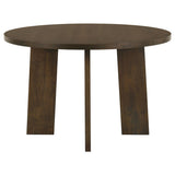 Strouse 47" Round Walnut Veneer Pedestal Dining Table - Dining Tables & Bar Tables available at Alpine Outlets in Denver