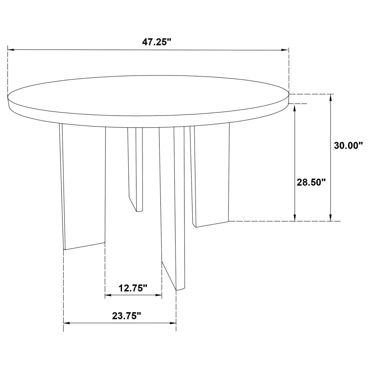 Strouse 47" Round Walnut Veneer Pedestal Dining Table - Dining Tables & Bar Tables available at Alpine Outlets in Denver