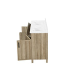 Style Selections Dolton 60 - in Natural Oak Undermount Double Sink Bathroom Vanity with White Engineered Stone Top (ID N098765) - Bathroom Vanities available at Alpine Outlets in Denver