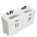 Style Selections Dolton 60 - in White Undermount Double Sink Floating Bathroom Vanity with White Engineered Stone Top (ID N112345) - Bathroom Vanities available at Alpine Outlets in Denver