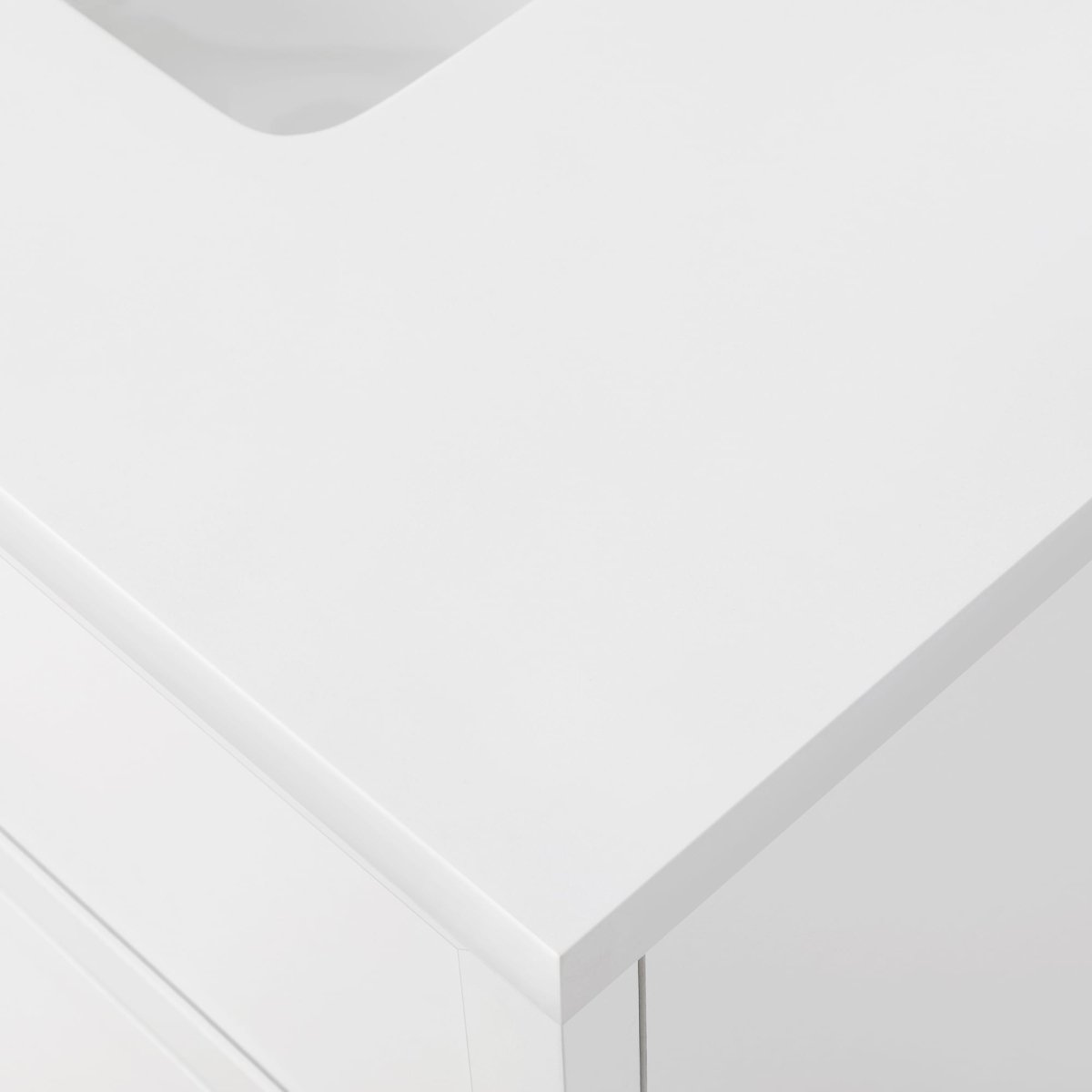 Style Selections Dolton 60 - in White Undermount Double Sink Floating Bathroom Vanity with White Engineered Stone Top (ID N112345) - Bathroom Vanities available at Alpine Outlets in Denver