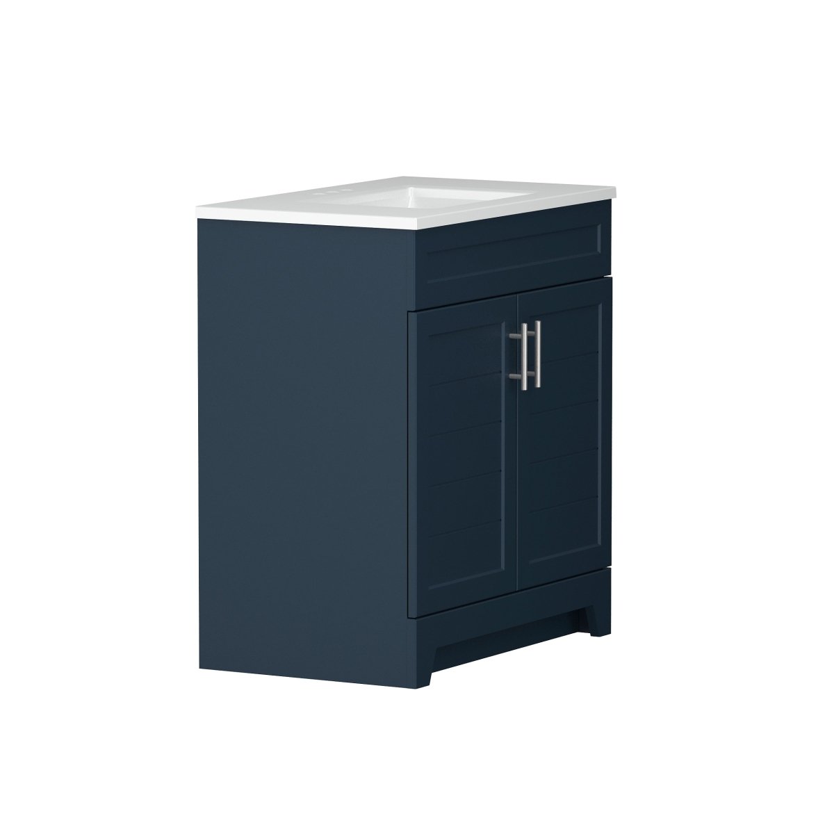 Style Selections Kirkman 30 - in Navy Single Sink Bathroom Vanity with White Cultured Marble Top (ID N078749) - Bathroom Vanities available at Alpine Outlets in Denver