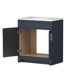 Style Selections Kirkman 30 - in Navy Single Sink Bathroom Vanity with White Cultured Marble Top (ID N078749) - Bathroom Vanities available at Alpine Outlets in Denver