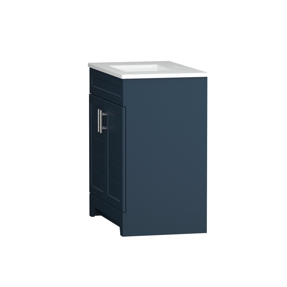 Style Selections Kirkman 30 - in Navy Single Sink Bathroom Vanity with White Cultured Marble Top (ID N078749) - Bathroom Vanities available at Alpine Outlets in Denver