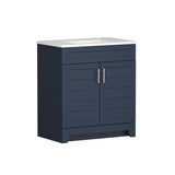 Style Selections Kirkman 30 - in Navy Single Sink Bathroom Vanity with White Cultured Marble Top (ID N078749) - Bathroom Vanities available at Alpine Outlets in Denver