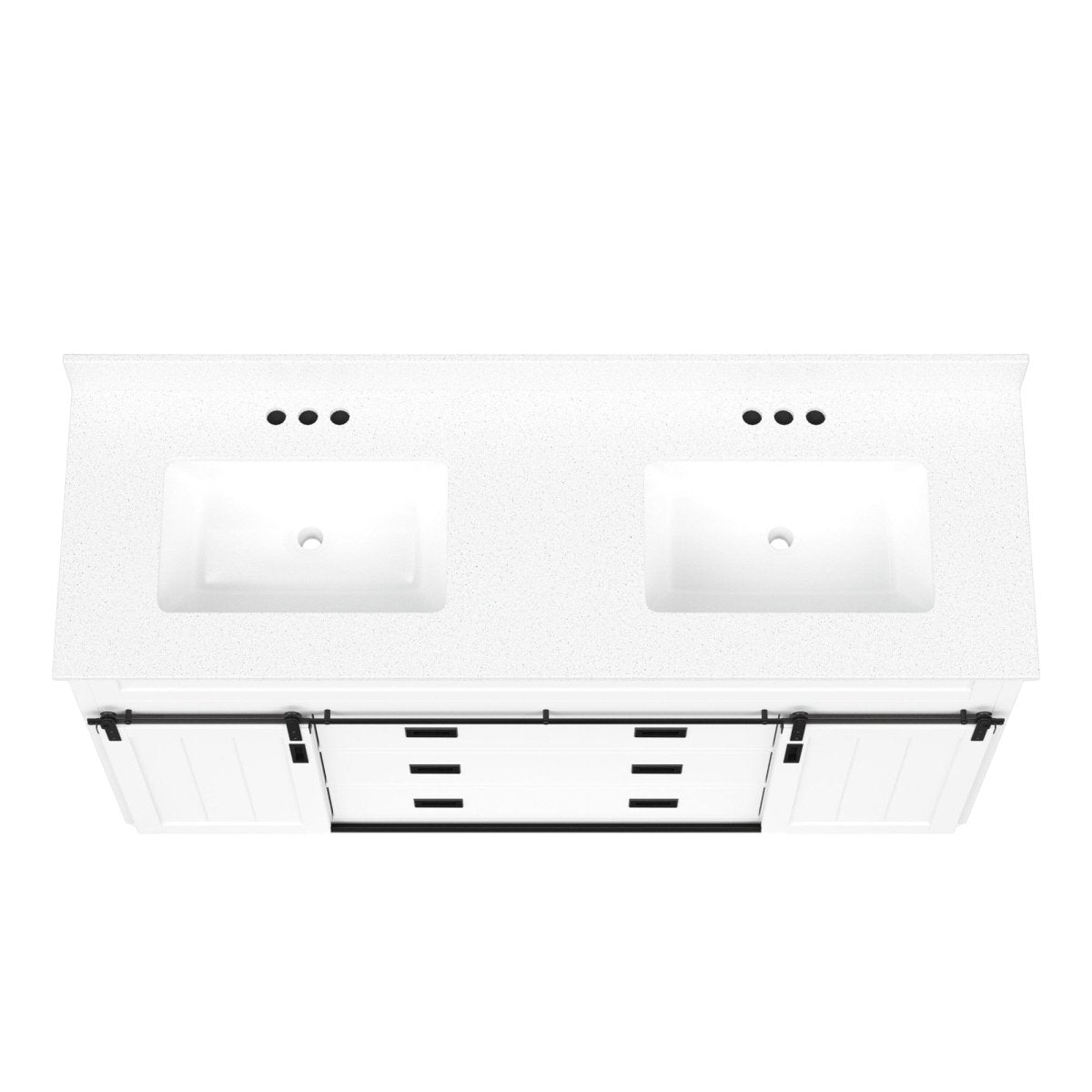 Style Selections Morriston 60 - in White Undermount Double Sink Bathroom Vanity with White Engineered Stone Top (ID N034346) - Bathroom Vanities available at Alpine Outlets in Denver