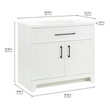 Style Selections Potter 36 - in White Single Sink Bathroom Vanity with White Cultured Marble Top (ID N137456) - Bathroom Vanities available at Alpine Outlets in Denver