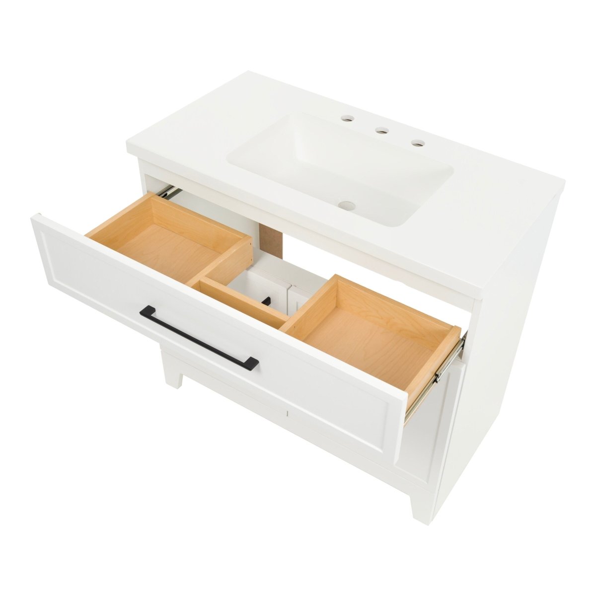 Style Selections Potter 36 - in White Single Sink Bathroom Vanity with White Cultured Marble Top (ID N137456) - Bathroom Vanities available at Alpine Outlets in Denver