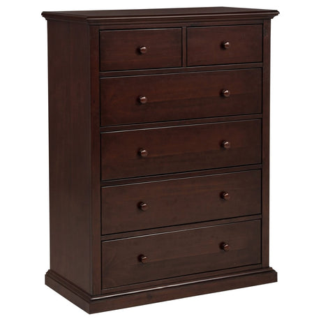 Sumerlin 6-Drawer Chest of Drawers in Cappuccino - Chests available at Alpine Outlets in Denver