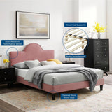 Sunrise Arch Performance Velvet Platform Bed - Platform Bed available at Alpine Outlets in Denver