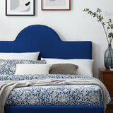Sunrise Arch Performance Velvet Platform Bed with Gold Detail - Platform Bed available at Alpine Outlets in Denver