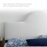Sunrise Arch Performance Velvet Platform Bed with Gold Detail - Platform Bed available at Alpine Outlets in Denver