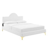 Sunrise Arch Performance Velvet Platform Bed with Gold Metal Legs - Platform Bed available at Alpine Outlets in Denver