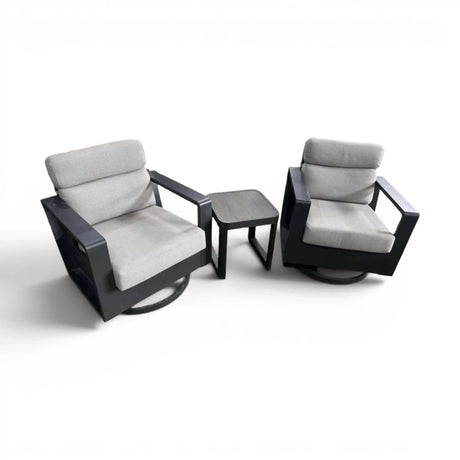 SunVilla Alden 3-Piece Patio Bistro Set with Swivel Glider Chairs - 🟡 Outdoor Chairs available at Alpine Outlets in Denver