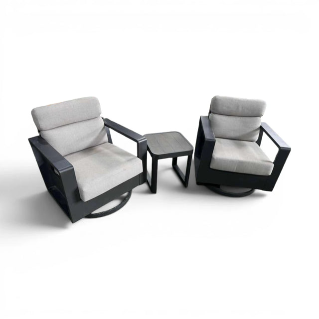 SunVilla Alden 3-Piece Patio Bistro Set with Swivel Glider Chairs - 🟡 Outdoor Chairs available at Alpine Outlets in Denver