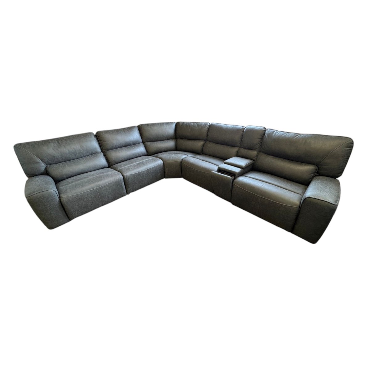 Sweeney 6 - Piece Fabric Power Reclining Sectional with Power Headrests (ID L567891) - Living Room Furniture available at Alpine Outlets in Denver