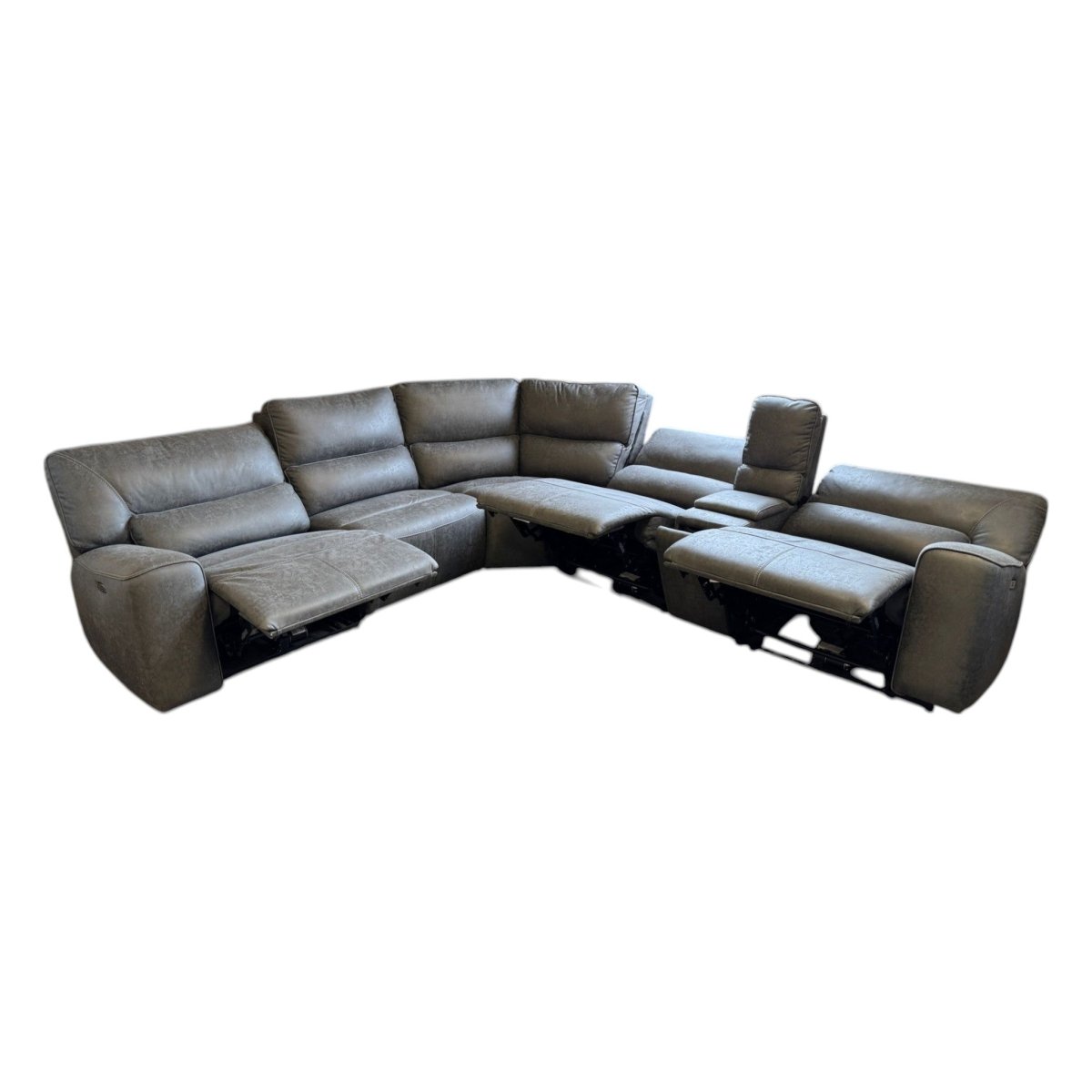 Sweeney 6 - Piece Fabric Power Reclining Sectional with Power Headrests (ID L567891) - Living Room Furniture available at Alpine Outlets in Denver