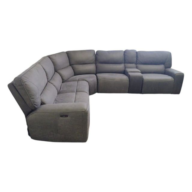 Sweeney 6 - Piece Fabric Power Reclining Sectional with Power Headrests (ID U567890) - Furniture available at Alpine Outlets in Denver