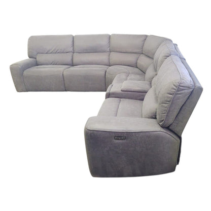 Sweeney 6 - Piece Fabric Power Reclining Sectional with Power Headrests (ID U567890) - Furniture available at Alpine Outlets in Denver