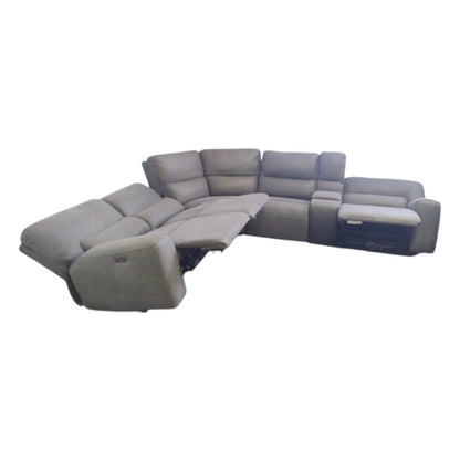 Sweeney 6 - Piece Fabric Power Reclining Sectional with Power Headrests (ID U567890) - Furniture available at Alpine Outlets in Denver